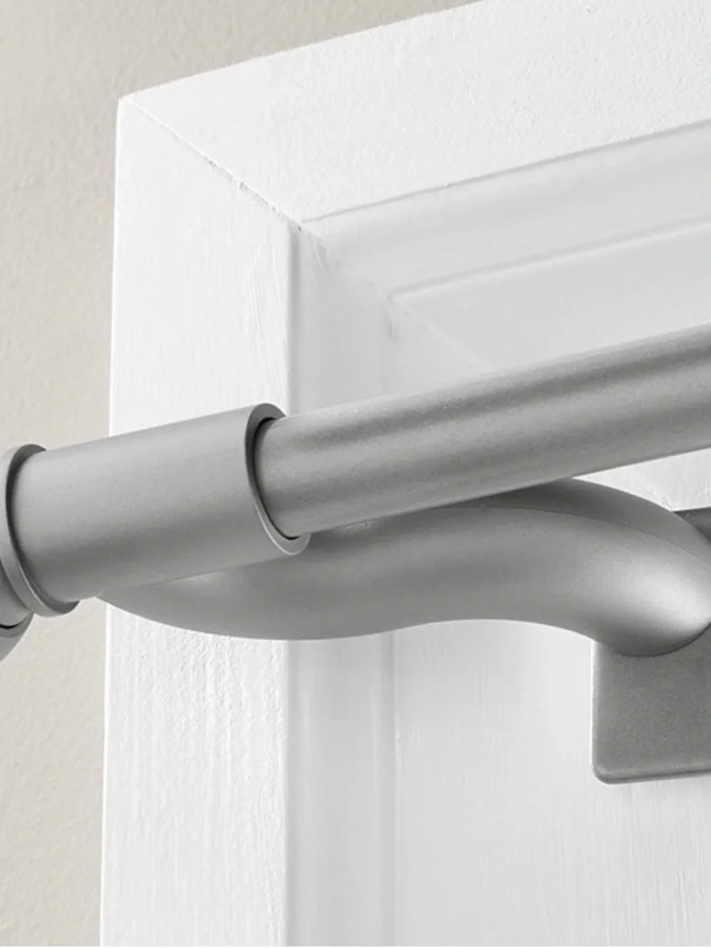 Adjustable Curtain Tension Rod With Decorative Round Finials 48-84